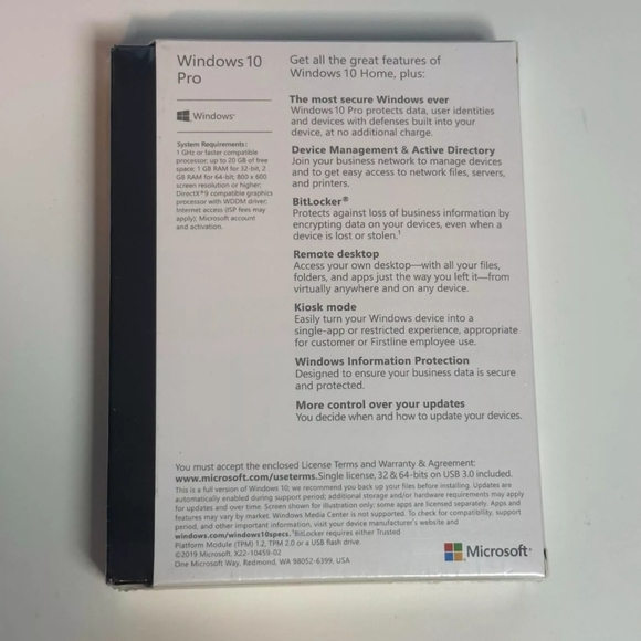 Microsoft Windows 10 Pro, USB Drive + Product Key, New Sealed Box - Picture 2 of 2